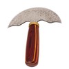 Round Leather Knifes Incisive Blade High Hardness Polished Wooden Handle