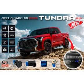 CH4x4 Cube Push Switch for Toyota Tundra 2022+ - USB Symbol   - Blue LED