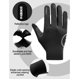 INBIKE Cycling Gloves for Men Running Gloves Full Finger Autumn Winter Road Bikes for Men Women Touch Screen Anti-slip BK-XL
