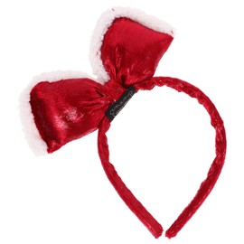 SAFIGLE Christmas Bowknot Headband Hairband for Women Comfortable Holiday Hair Accessory Festive Party Decoration with Cute Plush Design