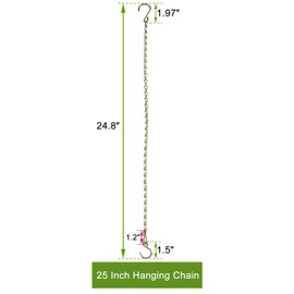 Sersberg Chain for Hanging Plants,25 Inch Gold Hanging Chain,Hanging Basket Chain Kits with Hooks for Bird FeederHanging Plant Extender Porch Wind Chime (Gold, 25 Inch-4PCS)