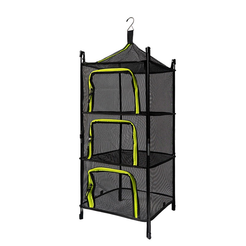 Camping Dry Net 4-Layer Foldable Drying Rack with Carry Bag
