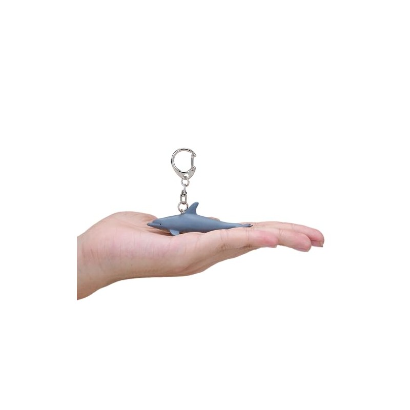 Mojo 387603 Dolphin Animal Figure Keychain, gray