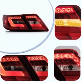 VLAND Red Clear LED Tail Lights For 2006-2011 Toyota Camry XV40 Gen Sedan Rear Lamps