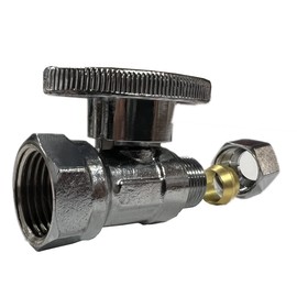 (5-Pc) EZ-Fluid 1/2" Nominal Comp (5/8"OD Comp) x 3/8" OD Comp 1/4Quarter Turn Handle Chrome Brass Straight Stop Valve Water Shut Off Ball Valve For Water Pipes LF,For Faucet,Toilet Valve