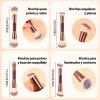 Set 7 Brochas Maquillaje Profesional Alto Nivel Color Marrón