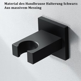 WRKMH Hand Shower Holder Black Brass Shower Head Holder Wall Mount Shower Holder Square Shower Head Holder Holder for Shower Head Black