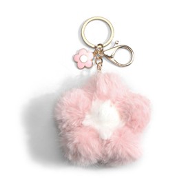 OBEISN Keyring with Sakura and Plush Flower, Birthday Gift for Women, Girlfriend, Sister, Creative Gift Set for Women, Gifts for Girlfriend, Birthday Gift for Women