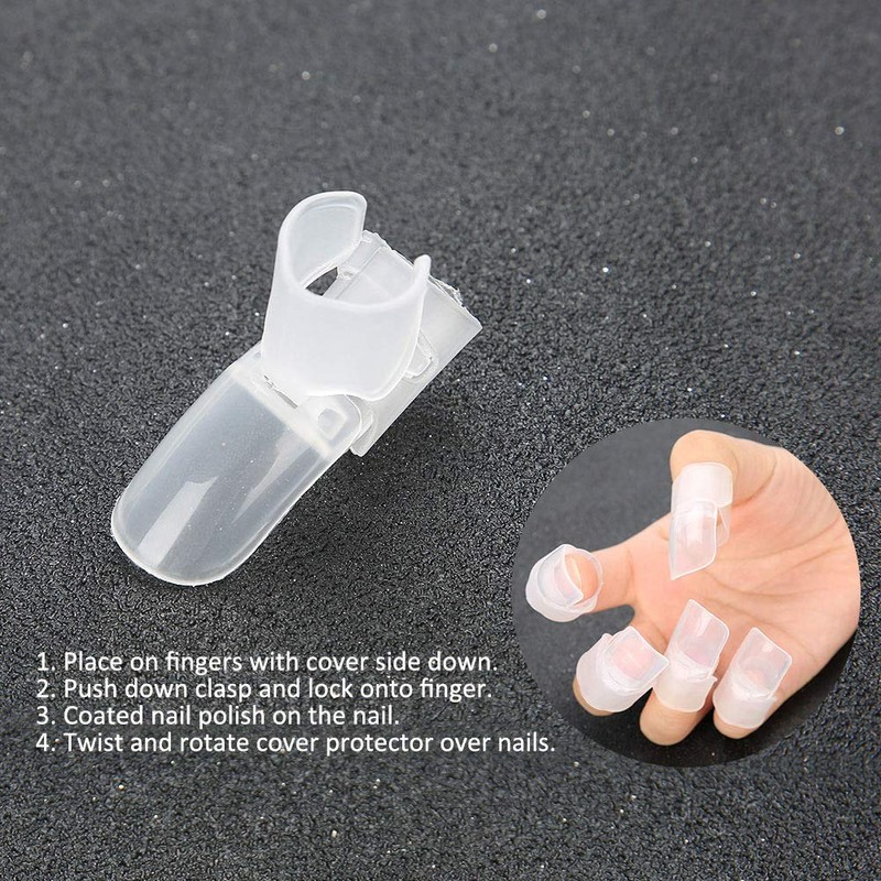 Uxsiya 10Pcs/Set Finger Nail Protector Tips Barrier Protector Gel Nail