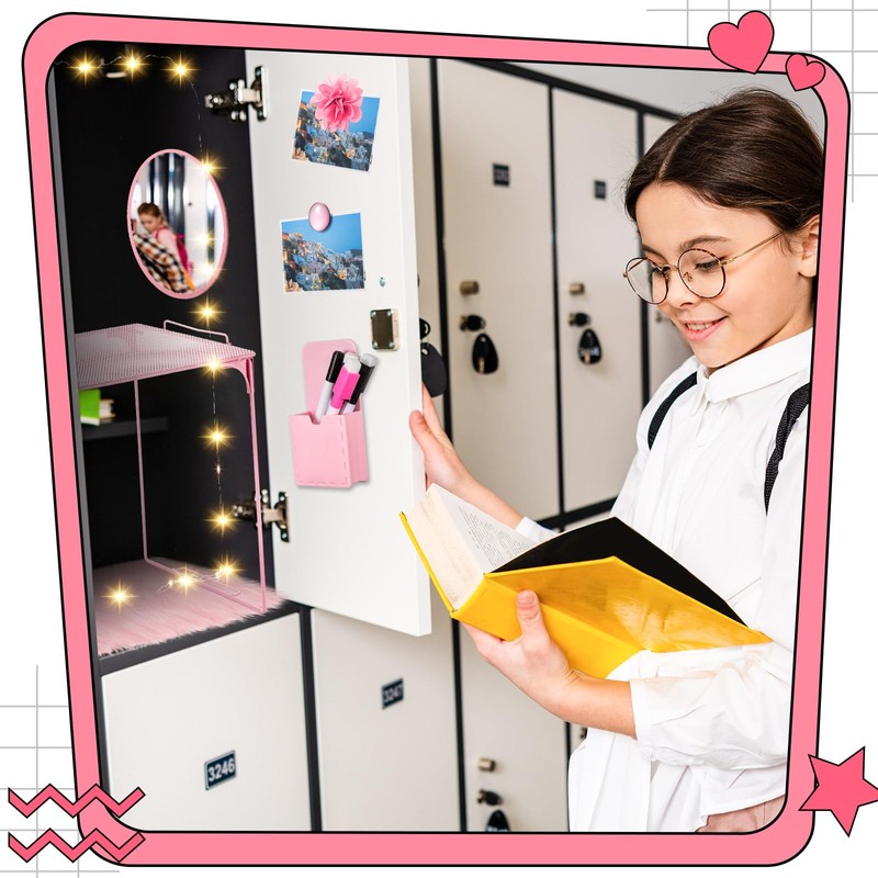 Patelai 11 Pcs Locker Accessories Kit Included Locker Shelf Magnetic