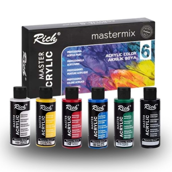 Rich Mastermix Acrylic Paint Set - 6 Colours x 60ml