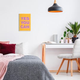 Stupell Industries Yes You Can Purple & Yellow Wall Plaque Art by Martina Pavlova