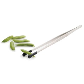 RSVP International Endurance Silicone Tipped Kitchen Tweezers Food Safe, Durable Stainless Steel, Heat Safe up to 475 Degrees F, 12" Length