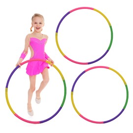 2 Pcs Hula Hoop,Hula Hoop Kids,7 sections Detachable Colorful Hula Hoops,Adjustable Weight Lightweight Fitness Hoops,Portable Fitness Equipment,for Fitness Dance Outdoor Play Gym Class, School Sports