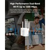 WiFi Extender Signal Booster with 4 Rotatable Antennas, Dual Band
