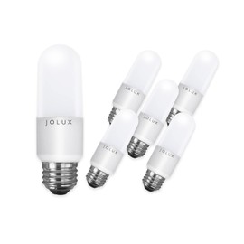 Jolux LED Stick Light Bulbs, Enclosed Fixture Rated,60W Equivalent, 6500K True White, 800 Lumen,Medium Screw Base E26 led Bulbs,Non-Dimmable,6 Count (Pack of 1)…