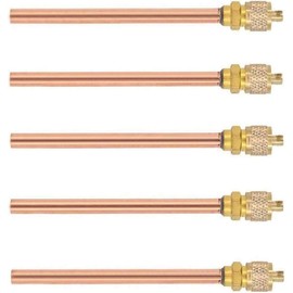 Greluma Pack of 5 Maintenance Access Valve 1/4 Inch SAE x 1/4 Inch AD x 4 Inch Shaft Core AC Cooling