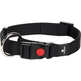 Flamingo Ziggi Black Collar - M | 40-55 cm x 20 mm x 2 mm, Adjustable, with Strain Relief, Durable and Design - Perfect for Medium Dogs