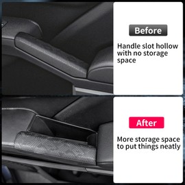 Zekzoop Front Door Handle Storage Box Compatible with 2024 2025 Toyota Tacoma Door Side Storage Tray 2PCS Side Door Organizer for Tacoma Accessories (Front Door Handle Storage Box)