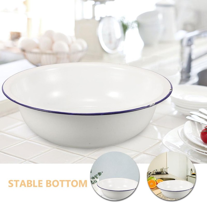 Large Mixing Bowl Enamel Basin 32cm Face Washing Sourdough Enamel