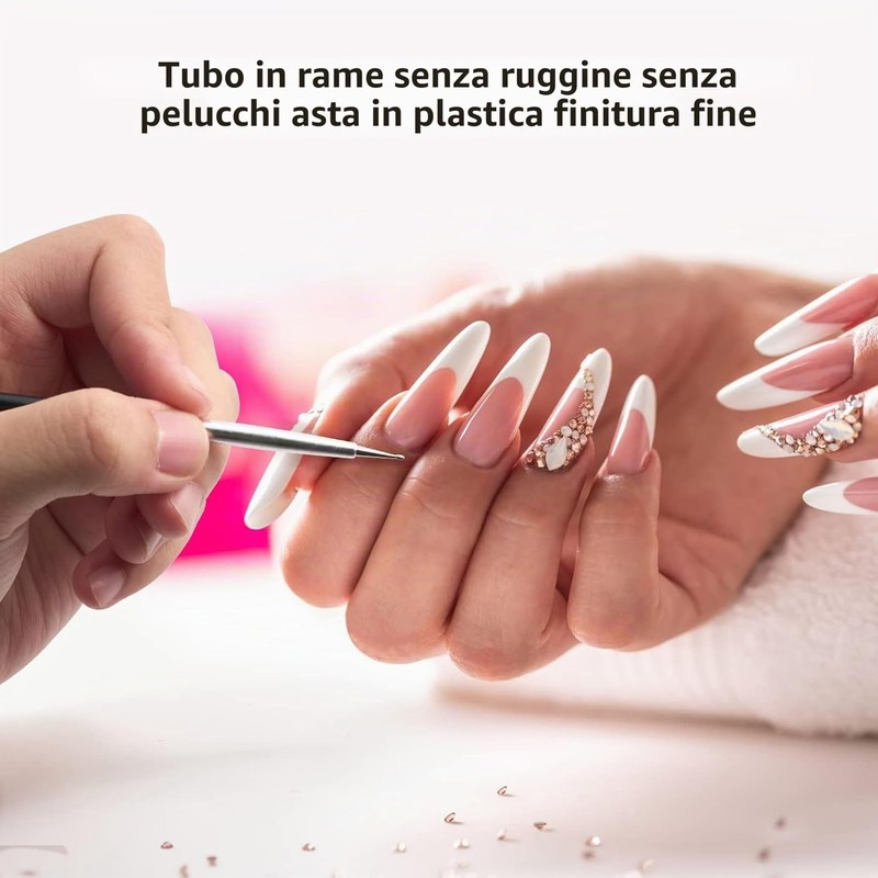 Cheerhom 15 Pezzi Pennelli Unghie Gel, Nail Art Pennelli per