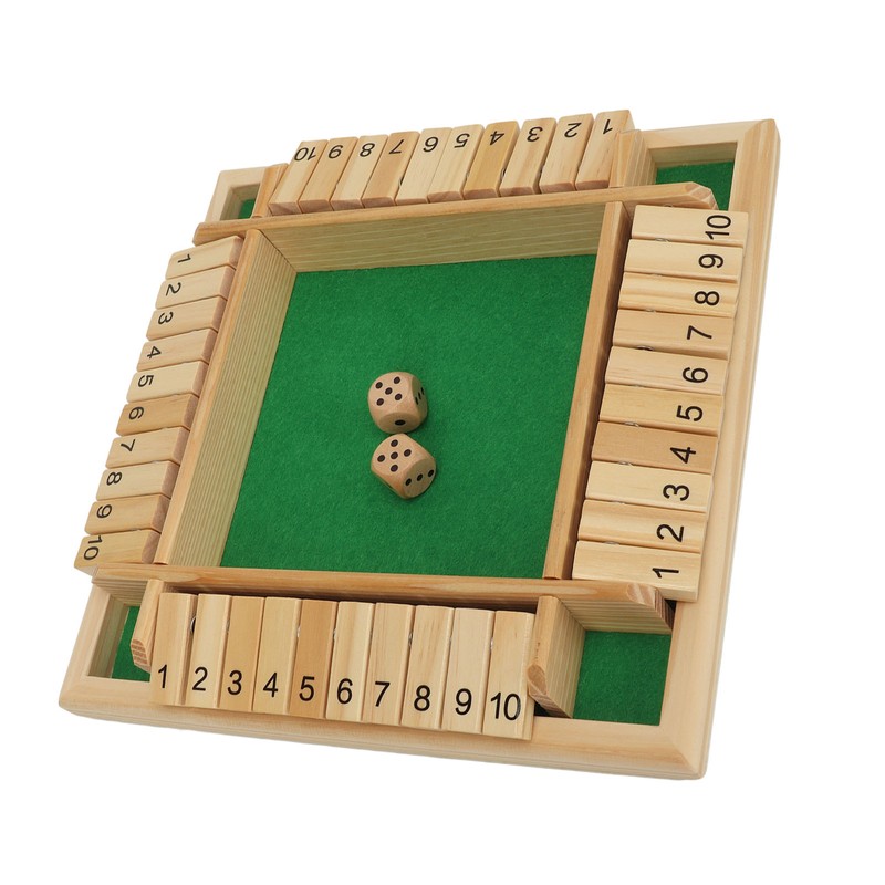 Four Sided Flop Game for Kids Adults Wooden Board Game