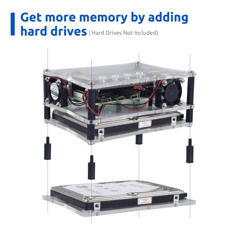 SunFounder NAS Kit for Raspberry pi 4B 3B+ 3B 3A+