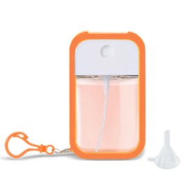 Zuhose Mini Refillable Perfume Spray Bottle with Silicone Case Compatible with Touchland Hand Sanitizer Spray (Fit for 1.69 FL OZ/50 mL Ver), Keychain + Funnel for Power Mist and Glow Mist