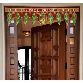 SATVIK Handmade Valvet Fabric Toran Door Decorations Indian Diwali Decorations Items Fancy Door Subh Labh Latkan Bandarwal Hangings Valance Deepawali Mandir Puja Diwali Diya Rangoli Traditional Item
