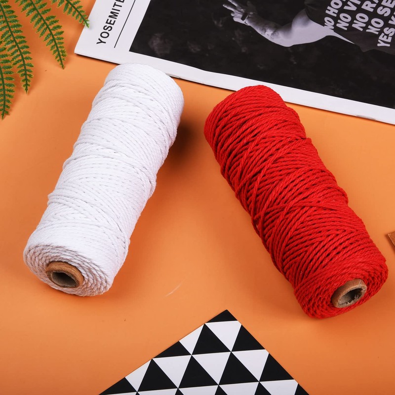 100m Red Christmas Twine Cotton String Natural Jute Rope Baker