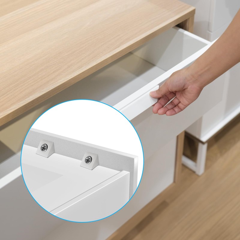 50 Pcs Drawer Angle with Screws Code Bracket Fastener, Plastic