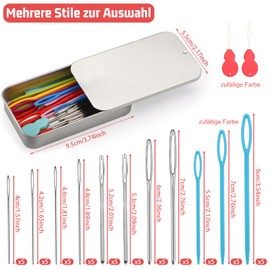 55 Pieces Large Eye Wool Needles, 8 Sizes Wool Needles and 3 Sizes Plastic Needles for Crochet, Darning, Weaving and Crafting with Threader