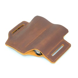 YIYUS Genuine Leather Multitool Belt Sheath Organizer, Leather EDC Belt Pouch for Men, Belt Holder with Multitool Pouch, Flashlight Holder, Pen Holder and Keychain Clip, Knives Sheath Holster Brown