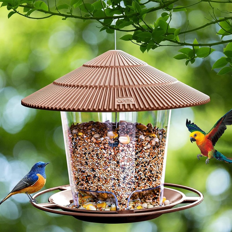 AIMALL Outdoor Hanging Bird Feeder 7.09x6.5in Plastic Feeder for Garden