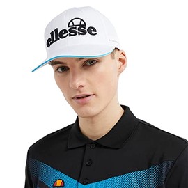 Ellesse Men's Pineta Flat Peak Baseball 3D Sticked Golf Cap, White