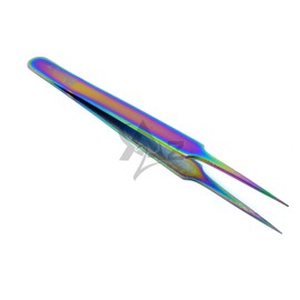 Heavy Duty Stainless Steel 3D 5D 6D Volume Eyelash Extension Tweezers Fine Point (A2ZSCILAB) ("A" Type Straight Plasma Coated)