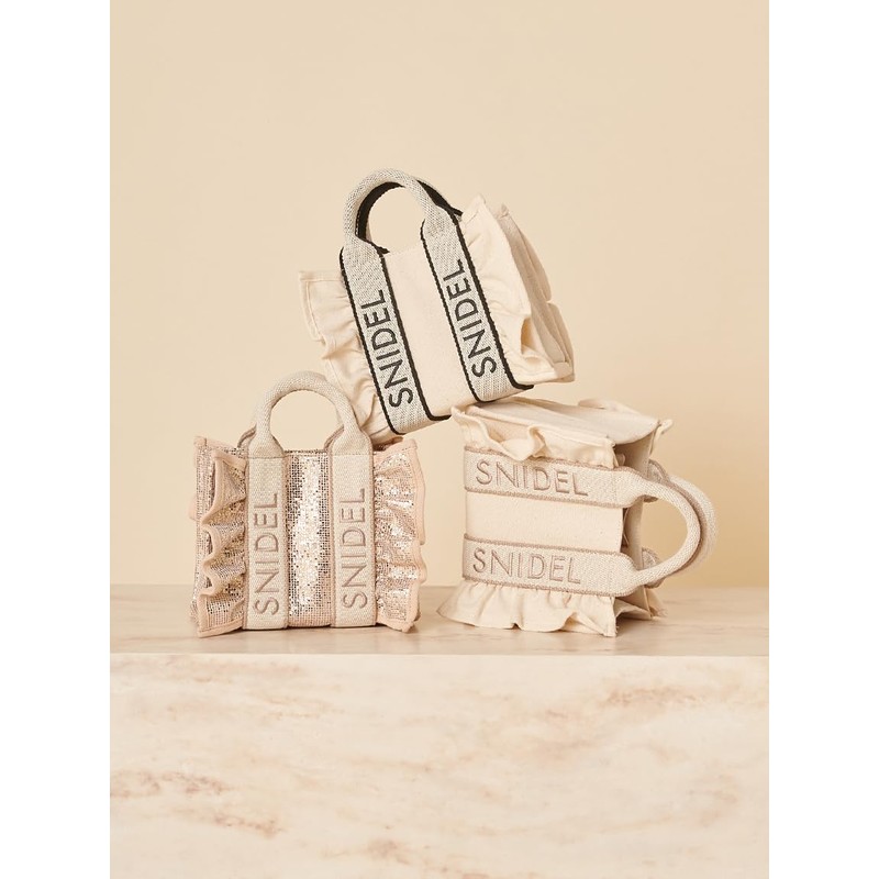 Snidel SWGB252631 Ruffle Logo Mini Bag, GLD