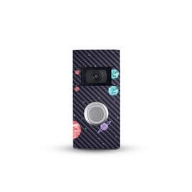 MightySkins Carbon Fiber Skin Compatible with Ring Video Doorbell (2nd Generation) - Bright Night Sky | Protective, Durable Textured Carbon Fiber Finish | Easy to Apply