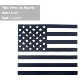 Alicatong Fits Chevy Silverado and GMC Sierra 2004-2016 2017 2018 Rear Back Middle Window American USA Flag Vinyl Decal Matte Black 1PCS Solid