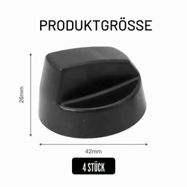 FortuneGlobe Universal Control Knobs with 12 Adapters Black for 6cm All Brands of Stoves