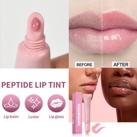 2PCS Moisturizing Natural Lip Balm (Pink & Rose Gray), Lip Balm, Peptide Lip Gloss, Powerful Moisturizing Peptide Lip Gloss, Lip Care For Dry Lips-Moisturizing and Brightening, Unisex