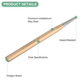 M METERXITY 2-Pack Center Punch 4mm Shank Point, 10x150mm Alloy Steel Center Punch Tool, Impact Resistant Metal Punch Center for Mark/Drilling/Punching/Scribing/Locator/Starting Nail [Golden]