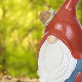 La Crosse 704-4115 5 in. Table Standing Polyresin Gnome Rain Gauge