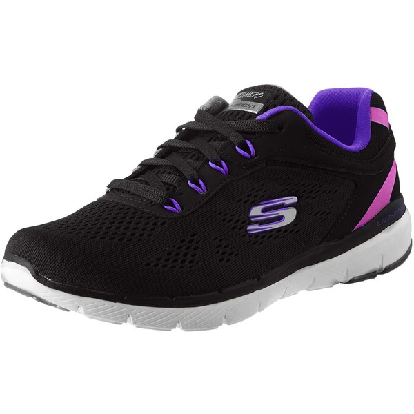 Skechers womens Sneaker,Black/Purple,5 M US