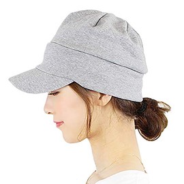 hanahana15 Newsboy Cap, Deep, S, M, L, 100% Cotton, UV Protection, Spring, Summer, Autumn, Winter, Sweat Cap, Medical Hat, With Brim, Men's, Women's, Cat Label, Stylish, Simple, Plain, Large Size,
