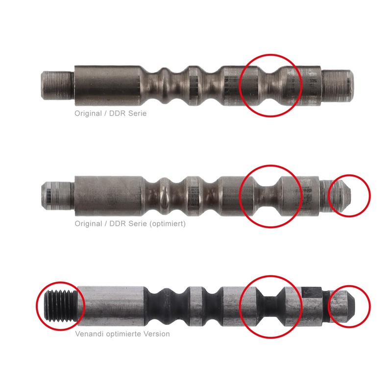 Venandi Motors Gear Shaft, Screwed for M53 S50, SR4-2, KR51/1,