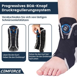COMFORCE Ankle Brace for Right Left Adjustable Ankle Support with Knob for Sprained Ankle, Tendonitis, Heel Spurs, Plantar Fasciitis, Achilles Tendonitis
