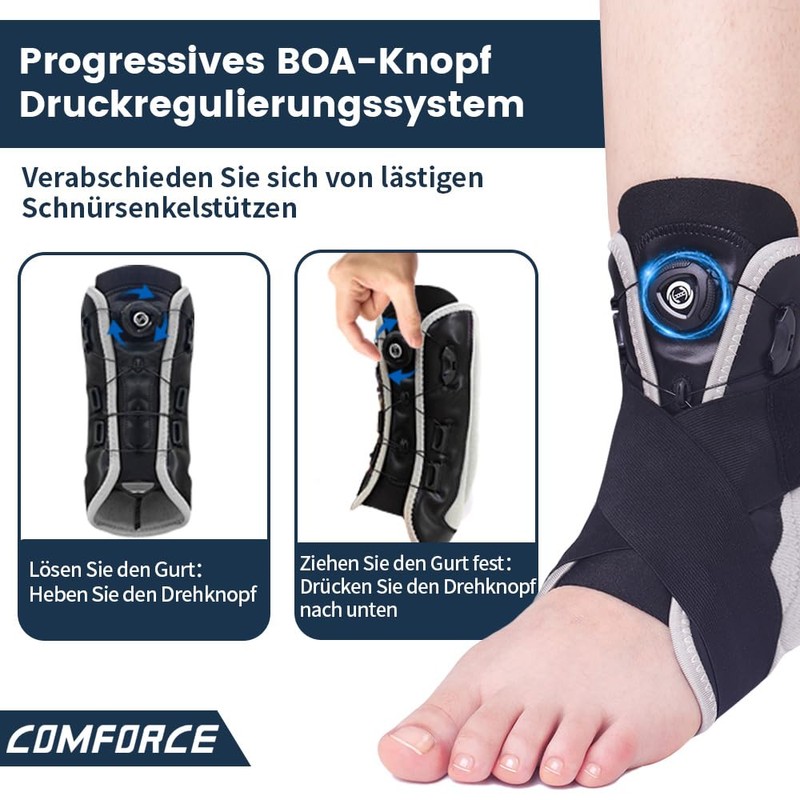 COMFORCE Ankle Brace for Right Left Adjustable Ankle Support with