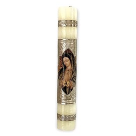 Our Lady of Guadalupe Cirio Paschal Candle Prayer Vela 9.5" x 1.5" Cirio Pascual Virgen Guadalupe