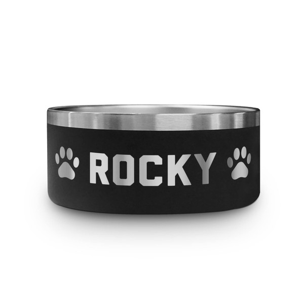 Personalized Dog Bowl - Engraved Dishwasher Safe - Custom Stainless Steel Non Slip 16 oz., 32 oz. or 64 oz. Dog Bowls with Pet's Name, Insulated Dog Food and Water Dishes, Pet Feeding Supplies Bowl